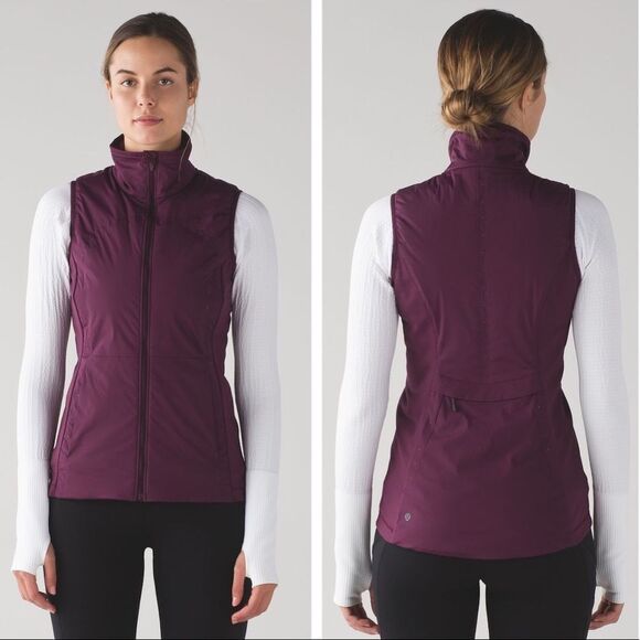 Lululemon Run For Cold Vest Plum Size 2 - Picture 2 of 15